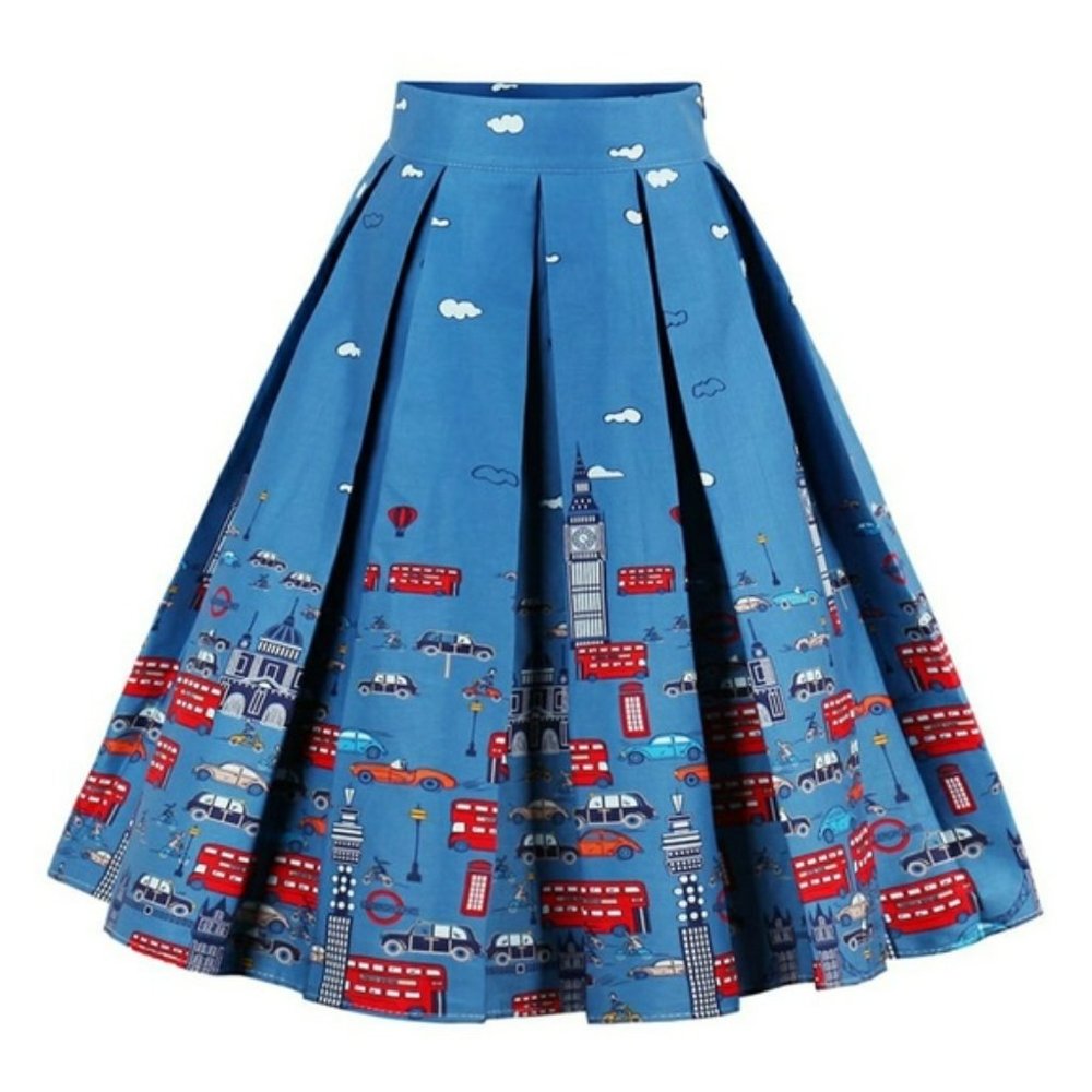 London Traffic A-line Skirt: Size S